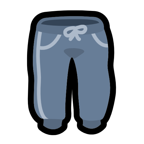 a dull blue pair of jogger pants with a drawstring and pockets.